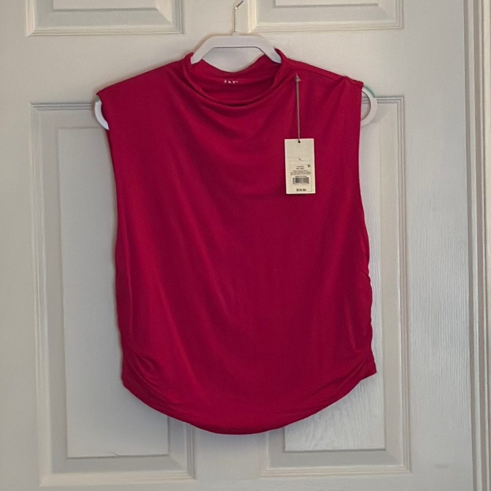 A New Day Pink Sleeveless Blouse with High Neckline